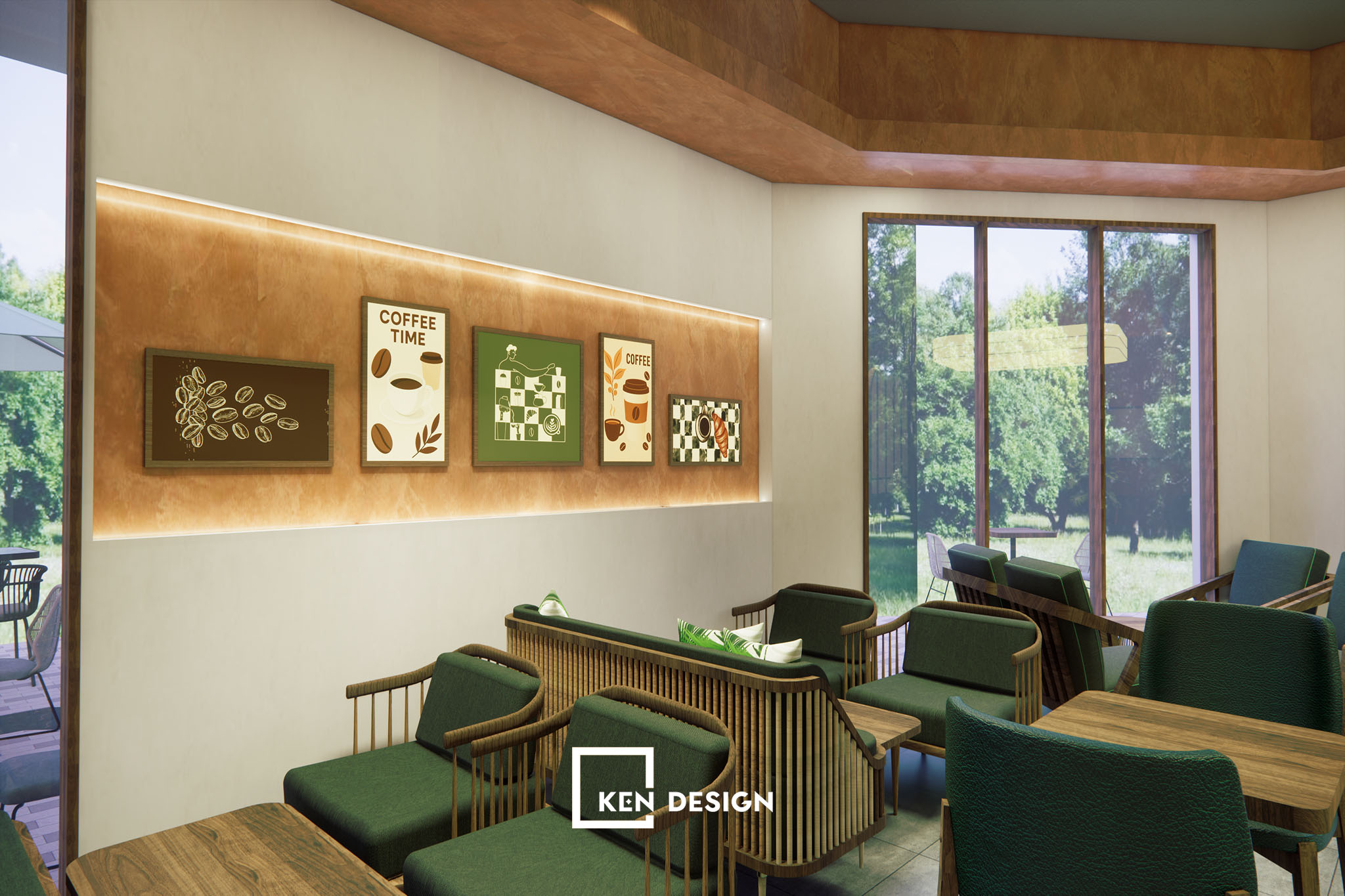 Thi công quán cafe An Thổ tại khu biệt thự cao cấp